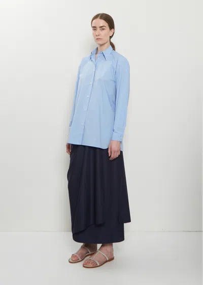 Dušan Cotton Popeline Basic Shirt In Blue