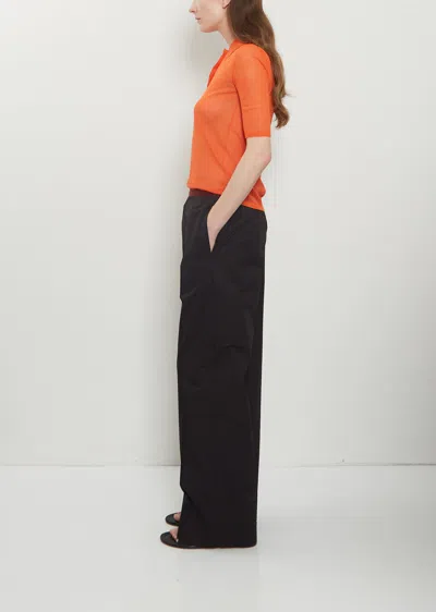Plan C Cotton Popeline Pants In Black