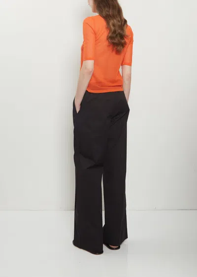 Plan C Cotton Popeline Pants In Black