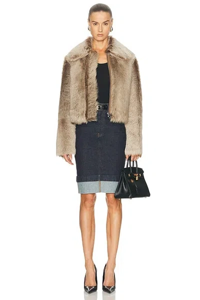 Arma Lucie Shearling Jacket In Brown