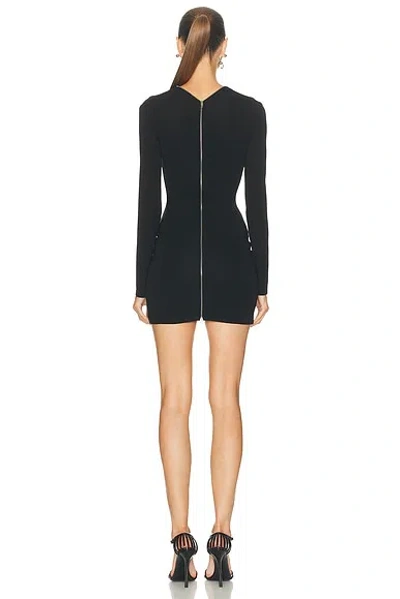 Alexander Wang Black Continuous Zipper V-neck Mini Dress