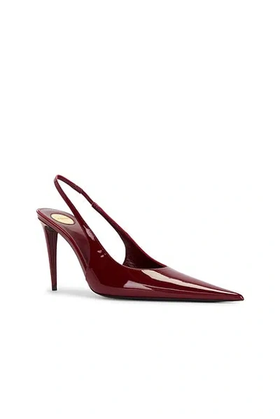 Saint Laurent Guermantes Slingback Pumps In Red Patent Leather In Red