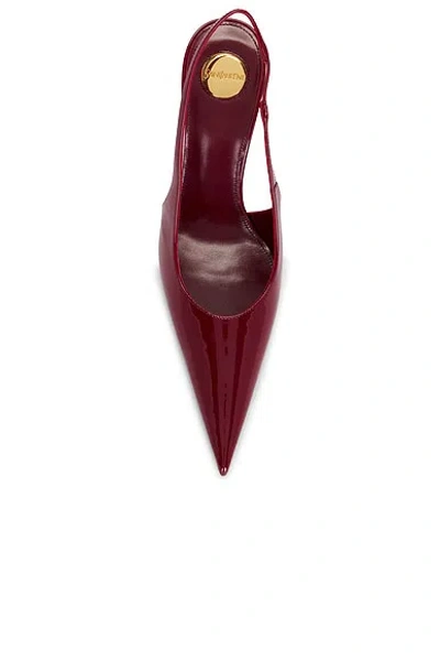 Saint Laurent Guermantes Slingback Pumps In Red Patent Leather In Red