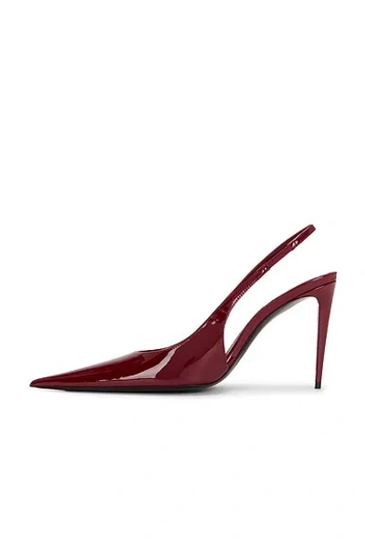 Saint Laurent Guermantes Slingback Pumps In Red Patent Leather In Red