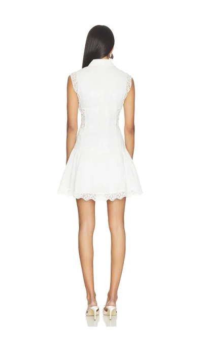 Frame The Embroidered Ramie Button-up Dress In White