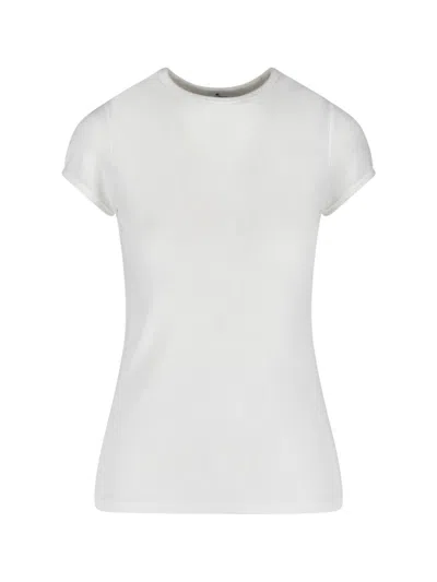 Courrèges Short-sleeved Fitted Top With Boxy Silhouette In White