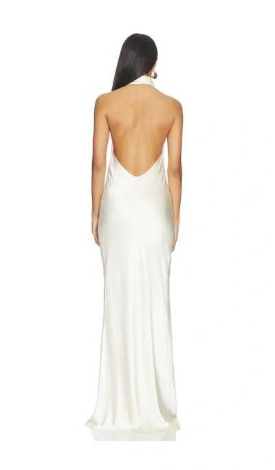 The Sei Halter Drape Gown In White