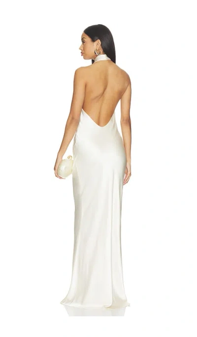 The Sei Halter Drape Gown In White