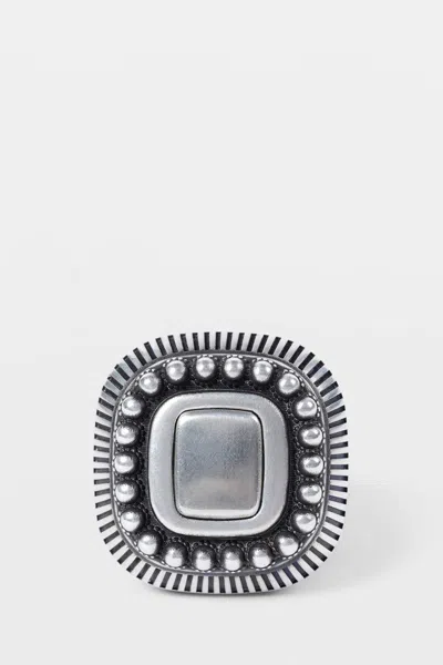 Ann Demeulemeester Char Wide Ring With Spheres In Black