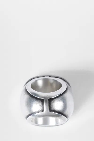 Ann Demeulemeester Char Wide Ring With Spheres In Black