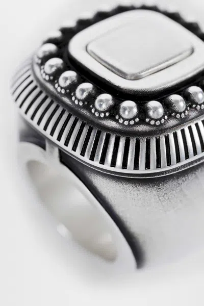 Ann Demeulemeester Char Wide Ring With Spheres In Black