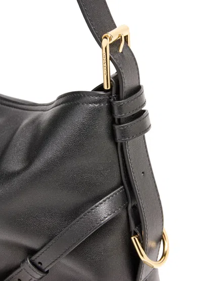 Givenchy Voyou Medium Leather Shoulder Bag In Black