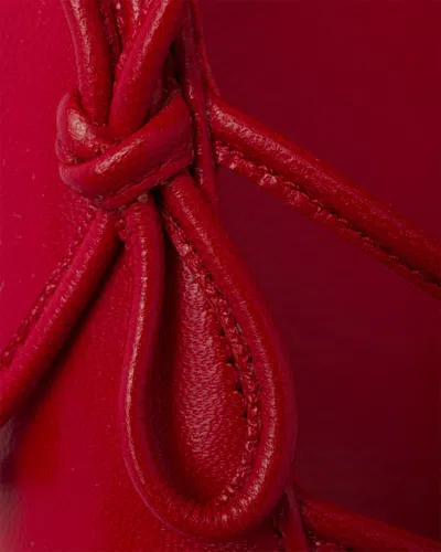 Prada Open-side Leather Pumps With Bow Detail And 4.5cm Heel In Red
