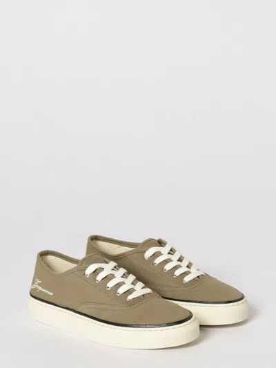 Jacquemus Cotton Low-top Sneakers With Embroidered Logo In Brown