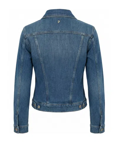 Dondup Fitted Medium Blue Denim Jacket With Button-down Front In Blue