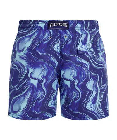 Vilebrequin Drawstring Patterned Swim Shorts In Blue