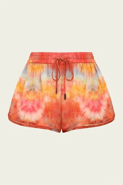 Zimmermann Alchemy Silk Relaxed Shorts Ruby Tie Dye In Multi