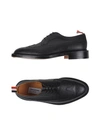 Thom Browne Longwing Leather Derby Shoes In Black