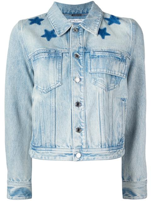Givenchy Blue Cropped Denim Jacket | ModeSens