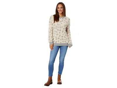 Splendid Mal Leopard Sweater In Gray