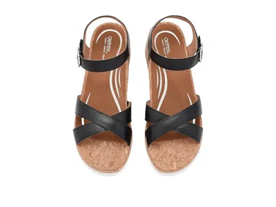 Aetrex Flora Adjustable Platform Sandals In Black