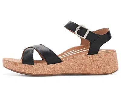 Aetrex Flora Adjustable Platform Sandals In Black