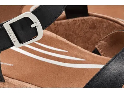 Aetrex Flora Adjustable Platform Sandals In Black