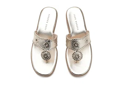 Jack Rogers Jacks Stacked Mid-wedge In Metallic