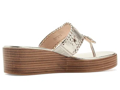 Jack Rogers Jacks Stacked Mid-wedge In Metallic