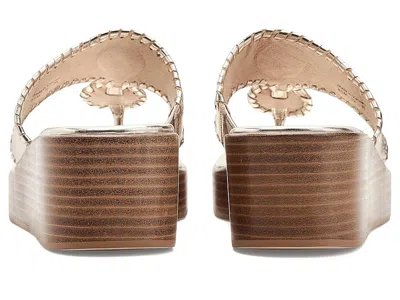 Jack Rogers Jacks Stacked Mid-wedge In Metallic