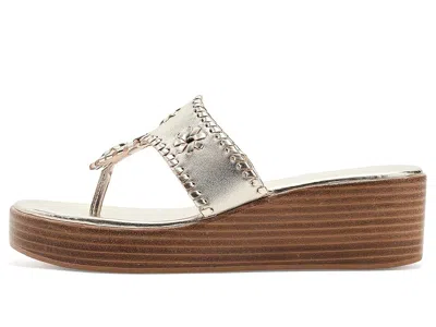 Jack Rogers Jacks Stacked Mid-wedge In Metallic