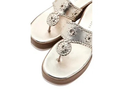 Jack Rogers Jacks Stacked Mid-wedge In Metallic