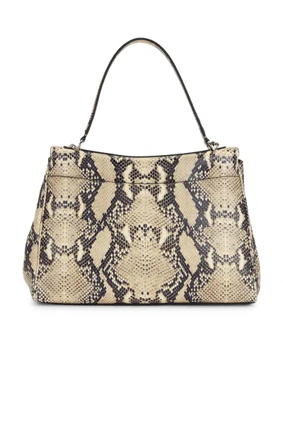 Balenciaga Medium Rodeo Python Print Leather Top Handle Bag In Brown