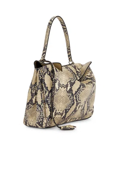 Balenciaga Medium Rodeo Python Print Leather Top Handle Bag In Brown