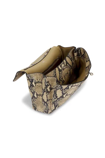 Balenciaga Medium Rodeo Python Print Leather Top Handle Bag In Brown