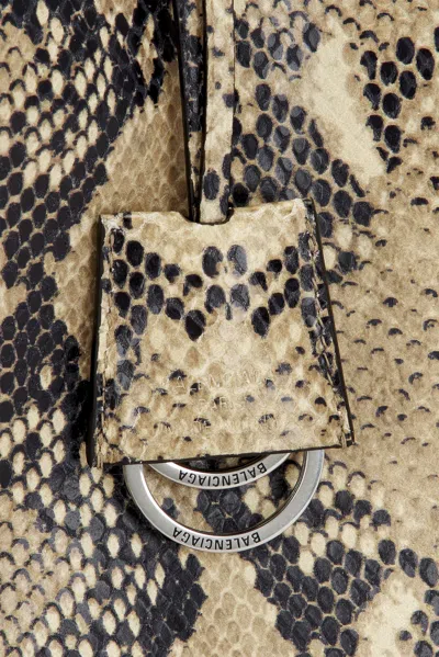 Balenciaga Medium Rodeo Python Print Leather Top Handle Bag In Brown
