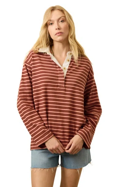 Faherty Hometown Rugby Top In Brown