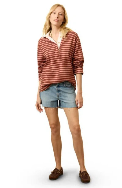 Faherty Hometown Rugby Top In Brown