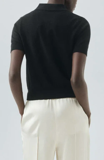 Mango Selection Wool Sweater Polo In Black