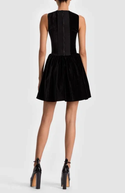 Alice And Olivia Ella Embellished-heart Mini Dress In Black