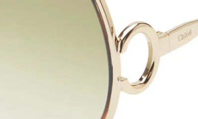 Chloé 61mm Polarized Gradient Aviator Sunglasses In Red