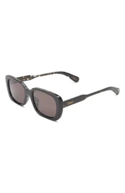 Chloé Rectangular Sunglasses In Black