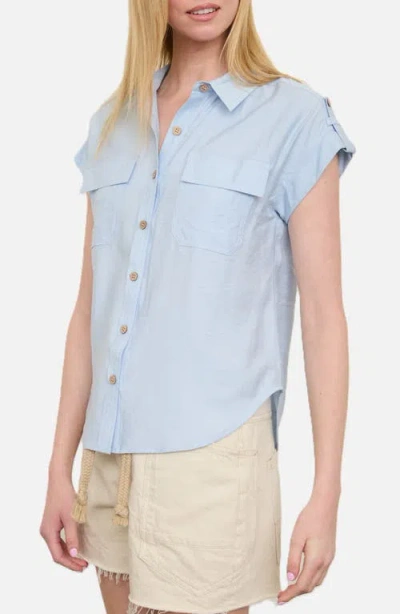 Blu Pepper Button Front Shirt In Blue