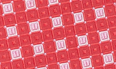 Duchamp Square Neat Silk Tie In Red
