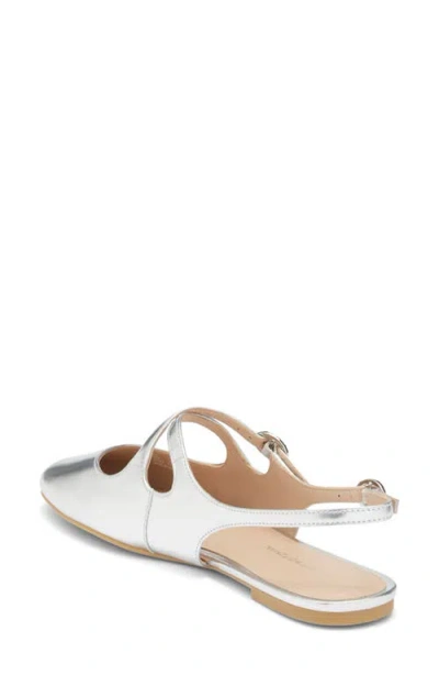 Stuart Weitzman Clover Slingback Mule In Silver