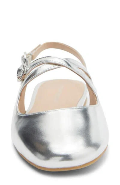 Stuart Weitzman Clover Slingback Mule In Silver