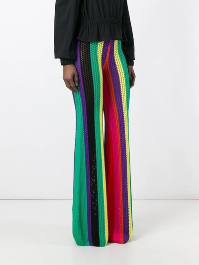 Shop Balmain Crochet High-rise Trousers - Multicolour