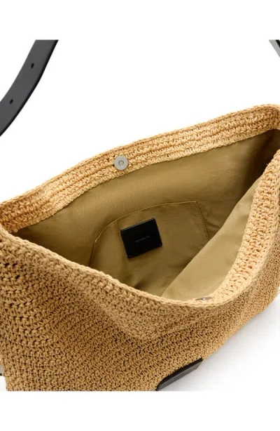 Allsaints Asha Woven Leather-trimmed Tote Bag In Nude