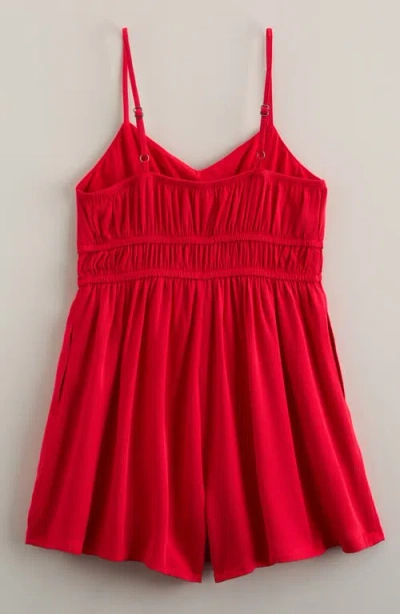 Treasure & Bond Kids' Bow Front Romper In Red