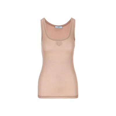 Prada Multicolor Silk Tank Tops In Multi
